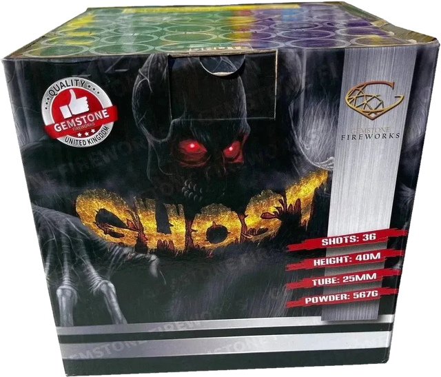 Ghost 36-shot F3 cake firework by Gemstone