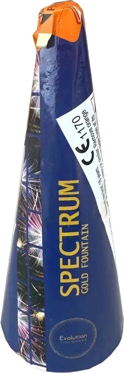 Gold Spectrum low-noise F2 cone fountain firework by Evo Fireworks