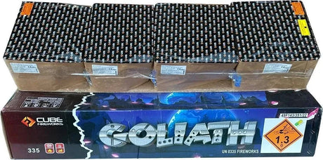 Goliath 296-shot fanned F3 compound firework by Cube Fireworks