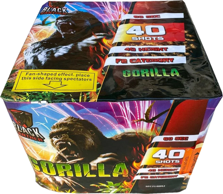 Gorilla 40-shot fanned cake firework by Black Panther