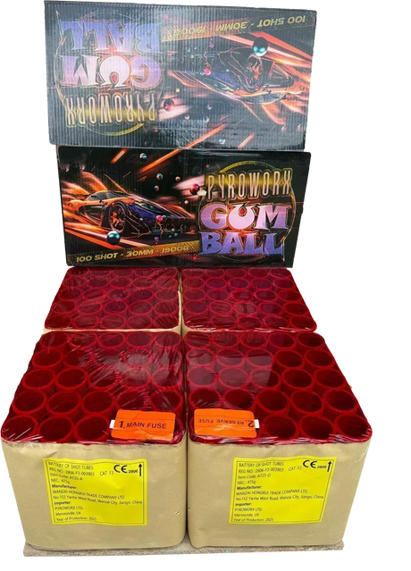 Gum Ball 100-shot compound firework by Pyroworx
