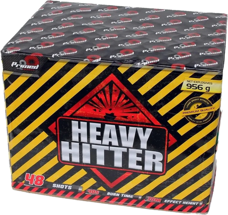 Heavy Hitter 49-shot F3 cake firework by Primed Pyrotechnics