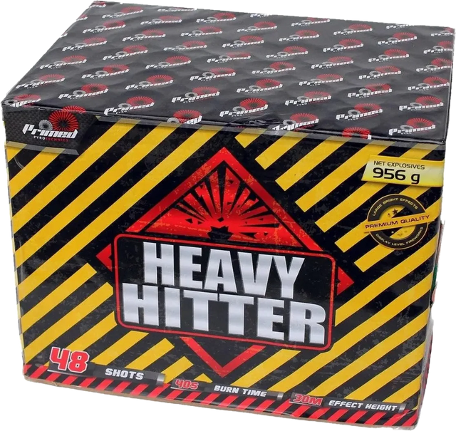 Heavy Hitter 49-shot F3 cake firework by Primed Pyrotechnics