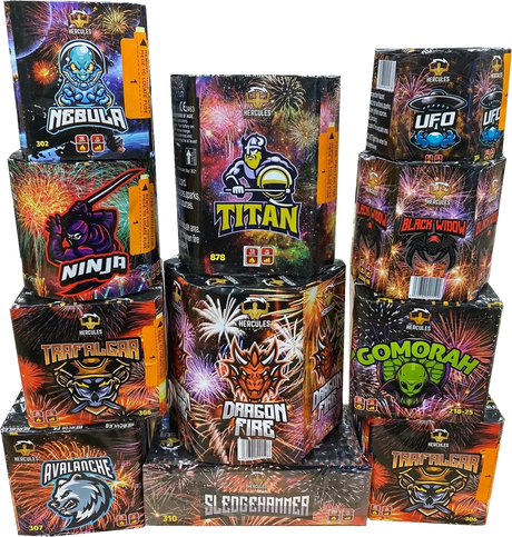 Hercules Bag 11-cake firework pack by Cube Fireworks