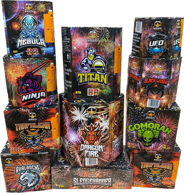 Hercules Bag 11-cake firework pack by Cube Fireworks