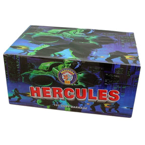Hercules 107-shot fanned F3 cake firework by Brothers Pyrotechnics