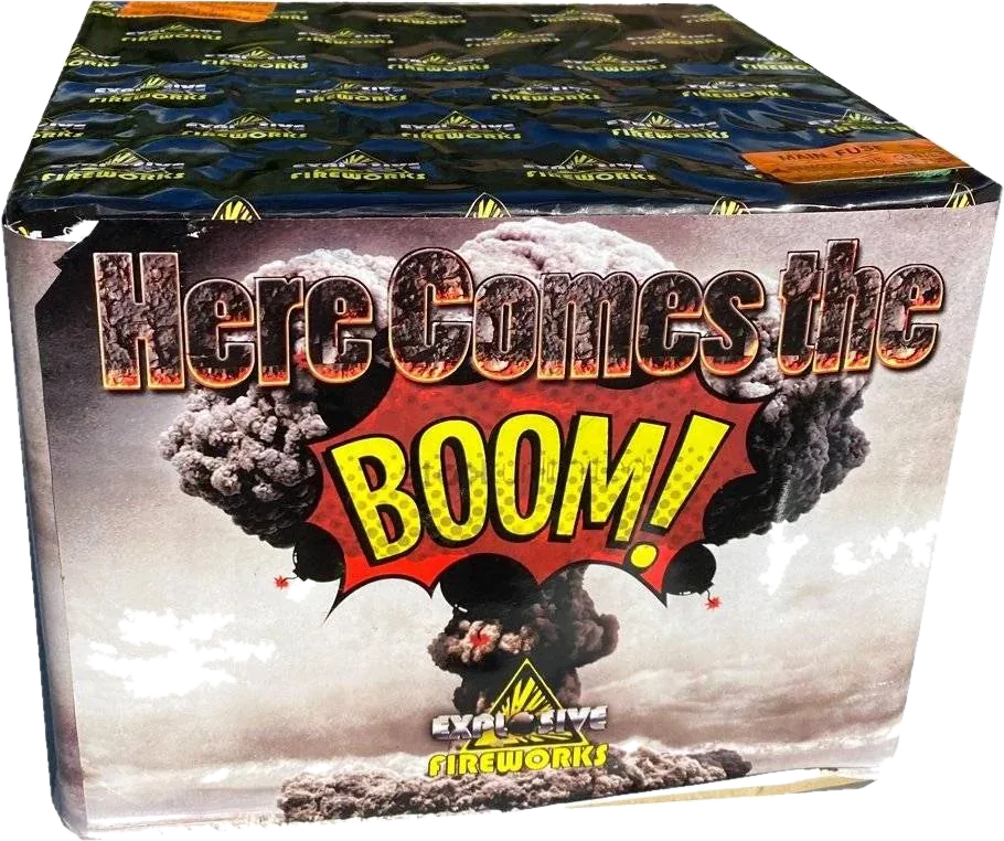 Here Comes The Boom 81-shot F3 cake firework by Explosive Fireworks