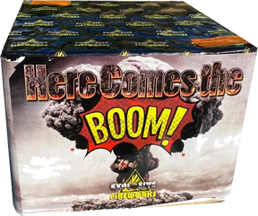 Here Comes The Boom 81-shot F3 cake firework by Explosive Fireworks