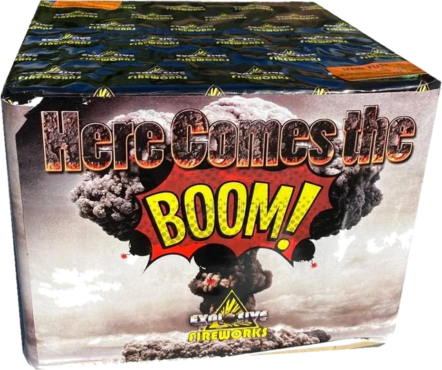 Here Comes The Boom 81-shot F3 cake firework by Explosive Fireworks
