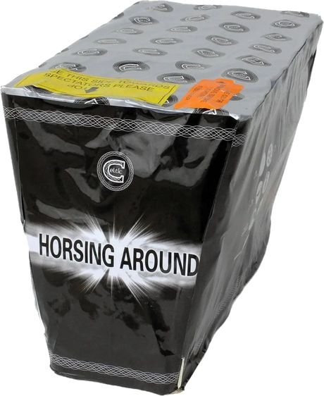 Horsing Around 30-shot fanned low-noise F3 cake firework by Celtic