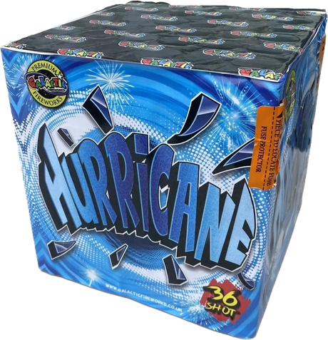 Hurricane 36-shot F3 cake firework by Galactic Fireworks