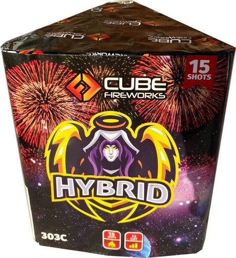 Hybrid 15-shot F2 garden cake firework by Cube Fireworks