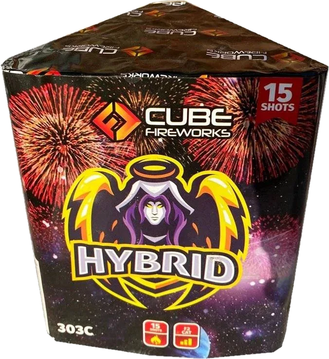 Hybrid 15-shot F2 garden cake firework by Cube Fireworks