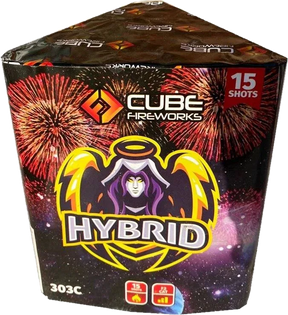 Hybrid 15-shot F2 garden cake firework by Cube Fireworks