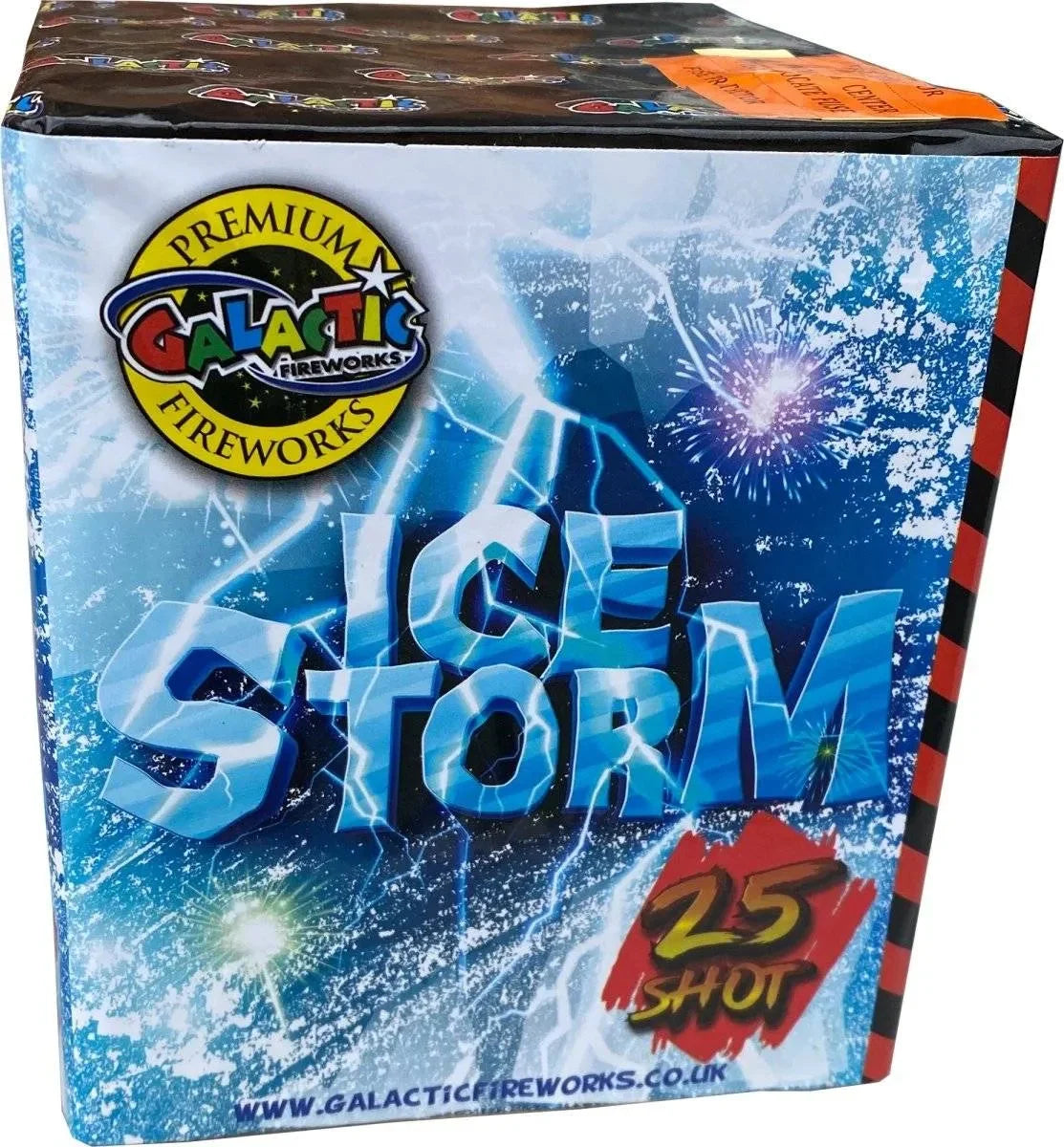 Ice Storm 25-shot F2 cake firework by Galactic Fireworks