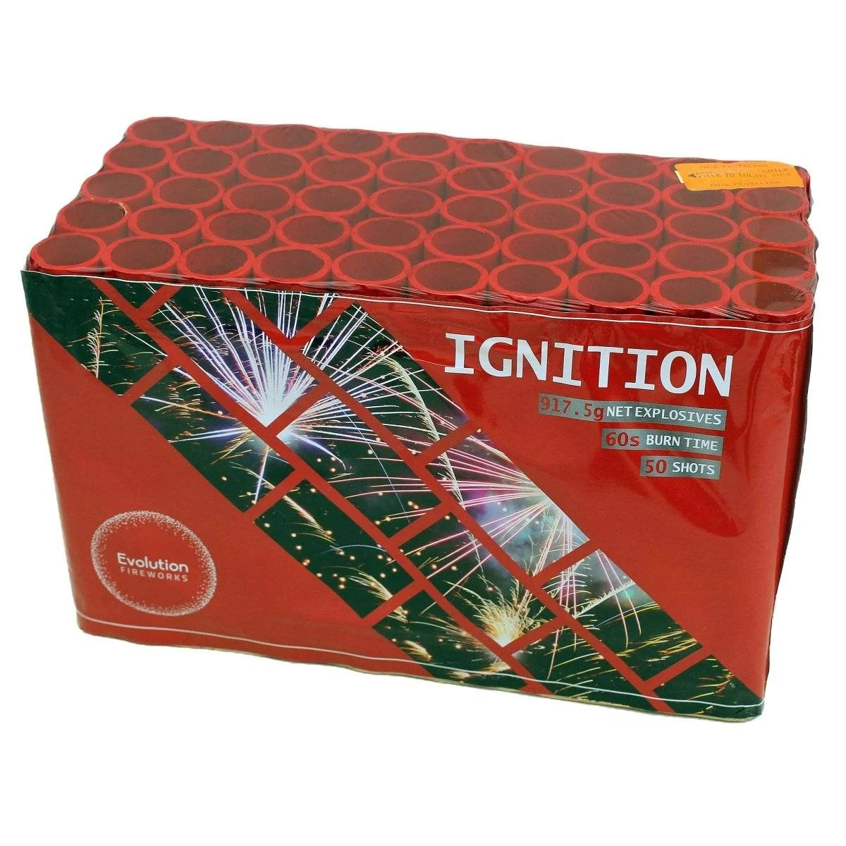 Ignition 50-shot F3 cake firework by Evo Fireworks