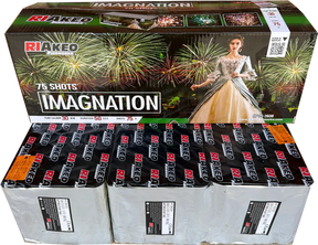 Imag-Nation 75-shot fanned F2 compound firework by Riakeo