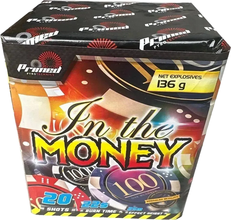 In The Money 20-shot garden firework cake by Primed Pyrotechnics