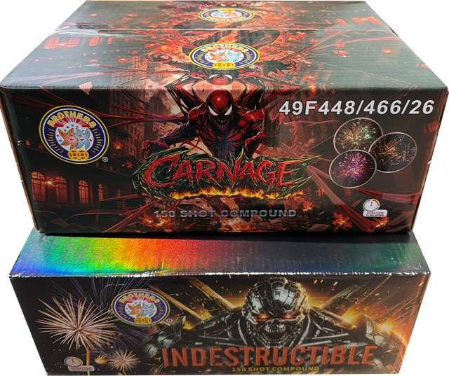Indestructible & Carnage firework bundle by Brothers Pyrotechnics