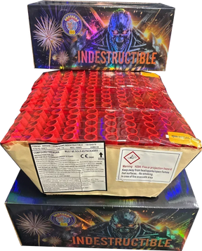 Indestructible 150-shot fanned compound firework by Brothers Pyrotechnics