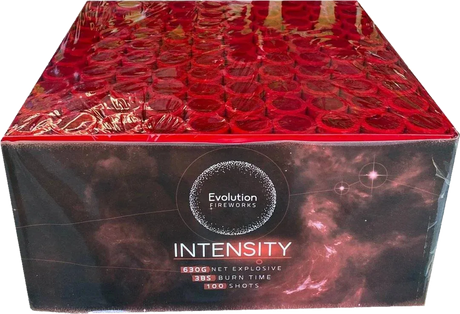 Intensity 100-shot F3 cake firework by Evo Fireworks