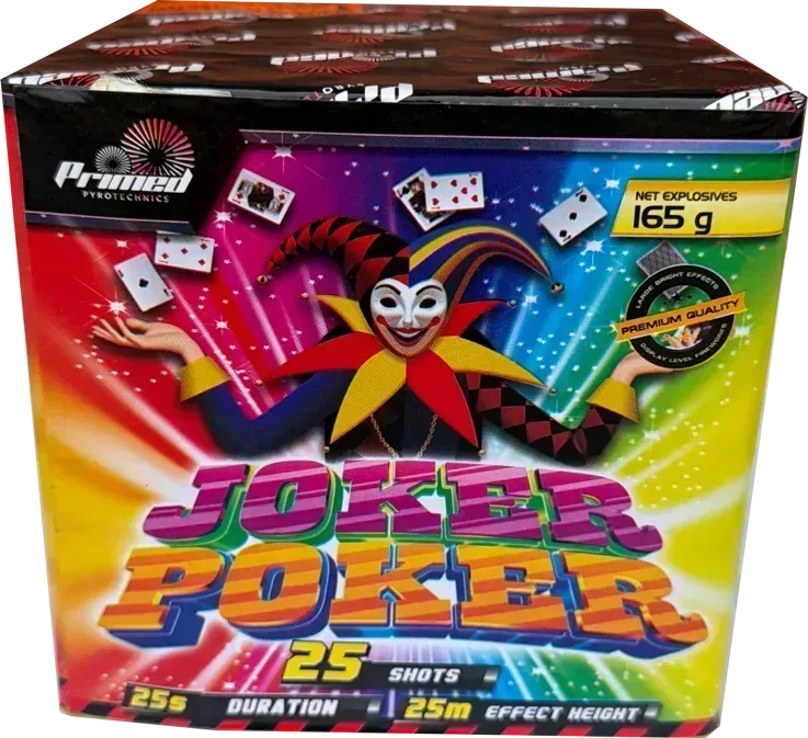 Joker Poker firework cake by Galactic Fireworks