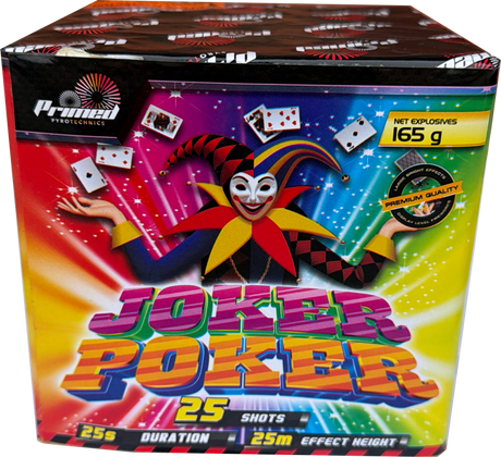 Joker Poker firework cake by Galactic Fireworks