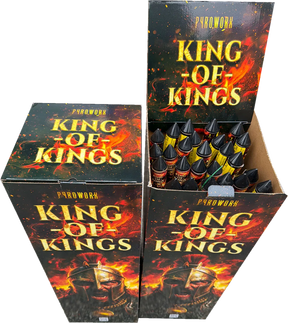 King of Kings 25-rocket single-fuse volley box by Pyroworx