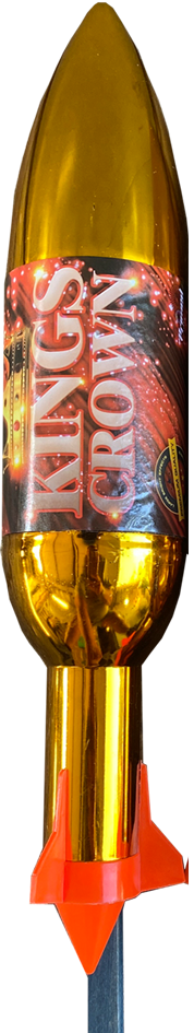 Kings Crown large 1.3G firework rocket by Primed Pyrotechnics.