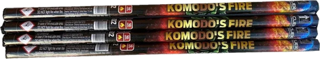 Komodo's Fire 4-pack F2 roman candles firework by Cube Fireworks
