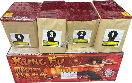 Kung Fu Master 126-shot fanned F3 compound firework by Brothers Pyrotechnics