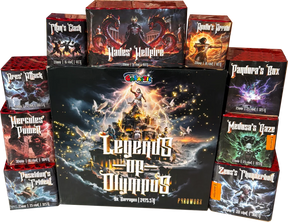 Legends of Olympus 218-shot F3 cake pack by Pyroworx