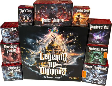 Legends of Olympus 218-shot F3 cake pack by Pyroworx