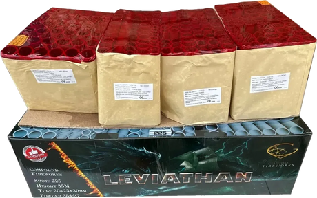 Leviathan 225-shot fanned F3 compound firework by Gemstone