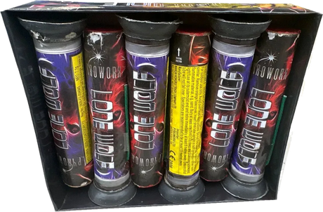Pack of 6 Lone Wolf single shot roman candles.