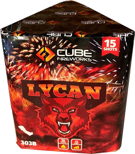 Lycan 15-shot cake firework by Cube Fireworks