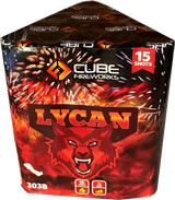 Lycan 15-shot cake firework by Cube Fireworks