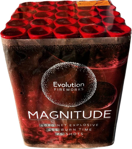Magnitude 25-shot F3 cake firework by Evo Fireworks