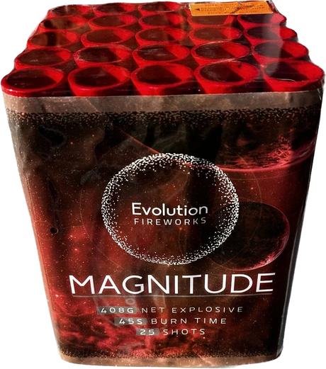 Magnitude 25-shot F3 cake firework by Evo Fireworks
