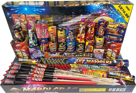 Mardi Gras 50-piece F2 firework selection box by Bright Star