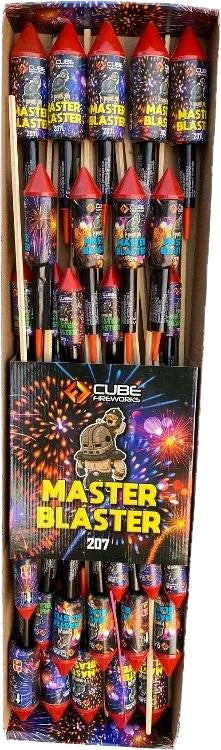 Master Blaster 28-rocket F2 box by Cube Fireworks