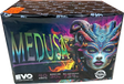 Evolution Fireworks Medusa 40 shot cake with red plum ghost effects.
