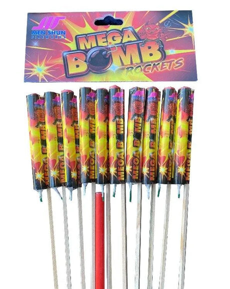 Mega Bomb 10-pack F2 garden rockets by Bright Star