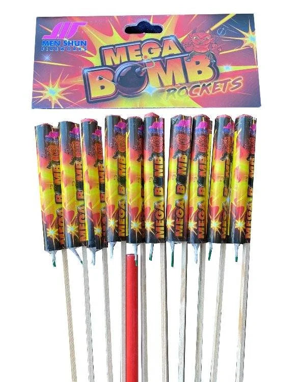 Mega Bomb 10-pack F2 garden rockets by Bright Star