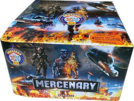 Mercenary 100-shot F3 cake firework by Brothers Pyrotechnics