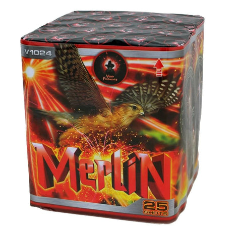 Merlin 25-shot F2 cake firework by Viper Fireworks