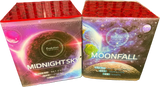 Twin pack containing Evolution Fireworks Midnight Sky and Moonfall cakes.