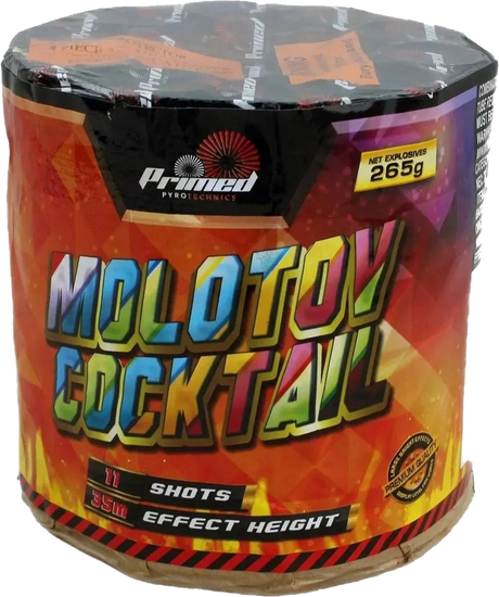 Molotov Cocktail 11-shot F3 mine firework by Primed Pyrotechnics
