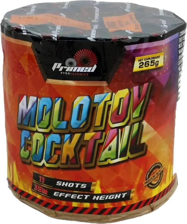 Molotov Cocktail 11-shot F3 mine firework by Primed Pyrotechnics