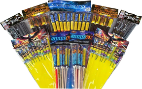 Galactic Fireworks Monster Rocket Bag containing 80 assorted rockets.
